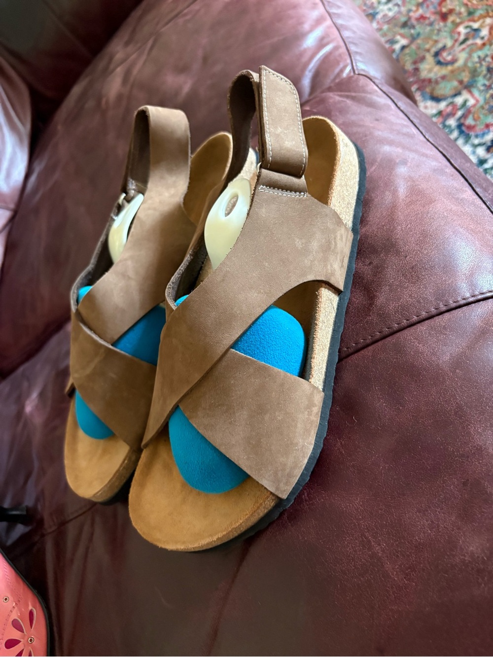 ComfortFube (Comfortfusse). Women’s Brown Leather Handmade Crisscross Sandals 9